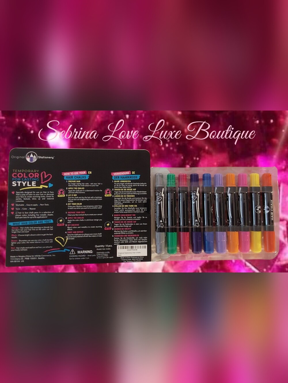Cool Trendy Hair Chalk Pens - 10 Bright Temporary Colors - Picture 4 of 7